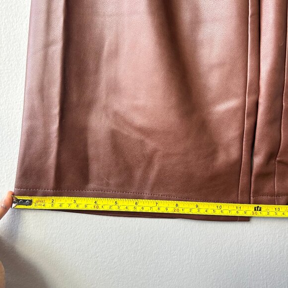 Avec Les Filles Faux Leather Wide Leg Pants Brown Size 2 Women's - Picture 9 of 10